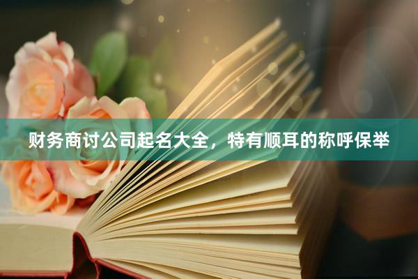 财务商讨公司起名大全，特有顺耳的称呼保举
