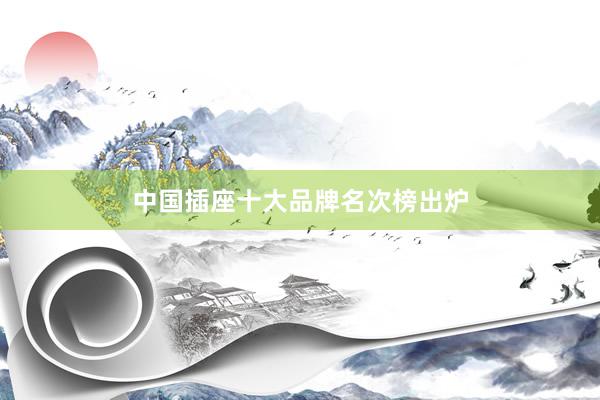 中国插座十大品牌名次榜出炉